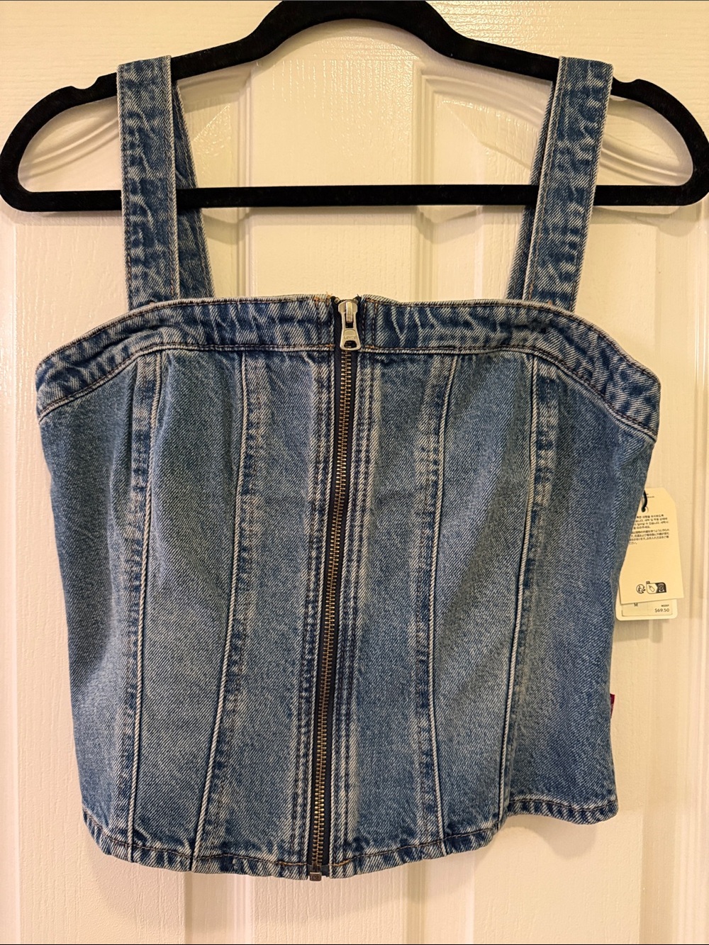 NWT Levi’s Women's Denim Zip-Front slim cropped Corset Top